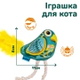 Іграшка для котів, папуга з дзвіночком та пір'ям, фото 3