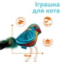 Іграшка для котів, пташка з дзвіночком та пір'ям, фото 3