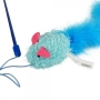 Feather Mouse Іграшка мишка на вудочці для котів, фото 2