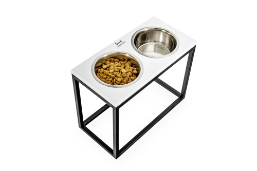 Dinner White Wood + Black Миски на підставці