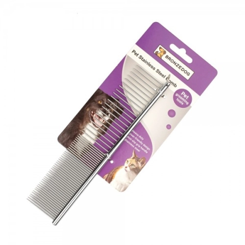 Pet Stainless Stteel Comb Гребінець металевий з вузькими ти широкими зубцями