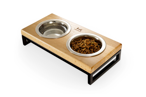 Lunch Bar Natural Wood + Black Миски на підставці