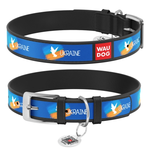 WAUDOG Design "Прапор" Нашийник для собак, шкіряний