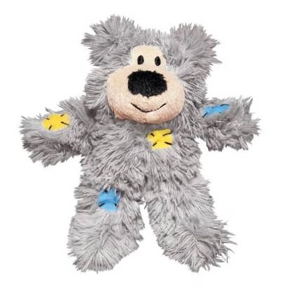 Softies Patchwork Bear Іграшка для котів, Ведмедик сірий
