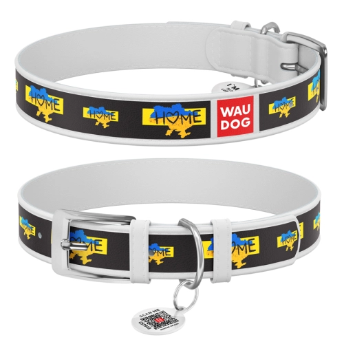 WAUDOG Design  "Дім" Нашийник для собак, шкіряний, білий