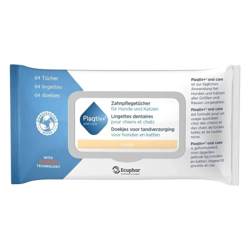 Plaqtiv+ Dental Wipes Стоматологічні серветки для собак та котів