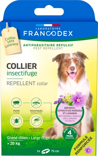 Laboratoire Repellent Collar Нашийник з репелентною дією від бліх і кліщів для собак великих порід з гераніолом, 72 см