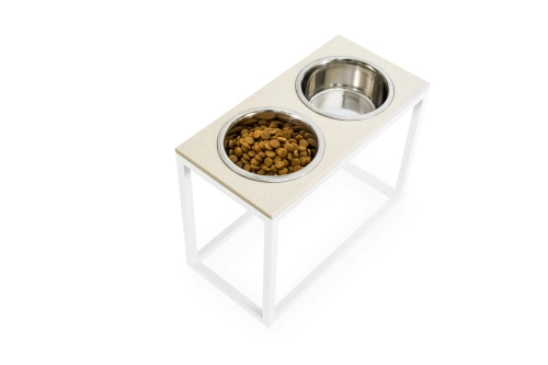 Dinner Beige Stone + White Миски на підставці