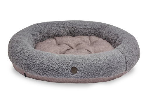 Bagel Fur Gray Овальний лежак для собак і котів