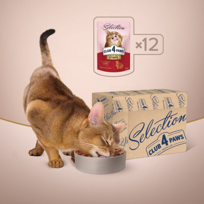 Вологий корм - Selection - вологий корм зі смужками кролика в соусі для дорослих котів
