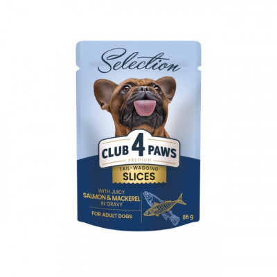 Влажный корм - Plus Selection - влажный корм с кусочками лосося и макрели в соусе для взрослых собак малых пород