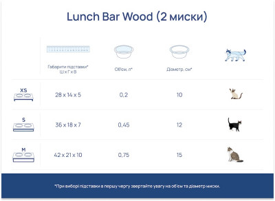 Миски - Lunch Bar Natural Wood + White  Миски на підставці