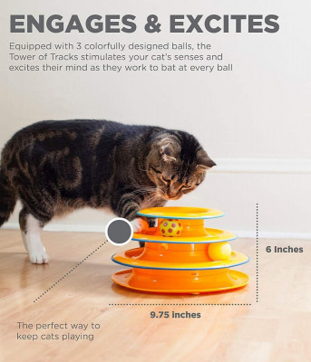 Игрушки - Трек-пирамида с мячиками для кошек