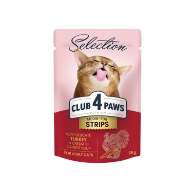 Консервований корм - Selection вологий корм для дорослих котів - смужки з індичкою в крем супі з моркви