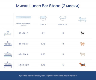 Миски - Lunch Bar White Stone + White Миски на підставці