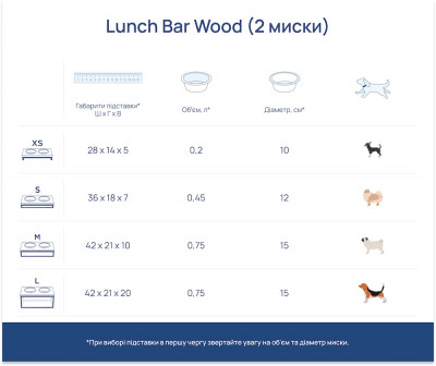 Миски - Lunch Bar Natural Wood + White Миски на подставке